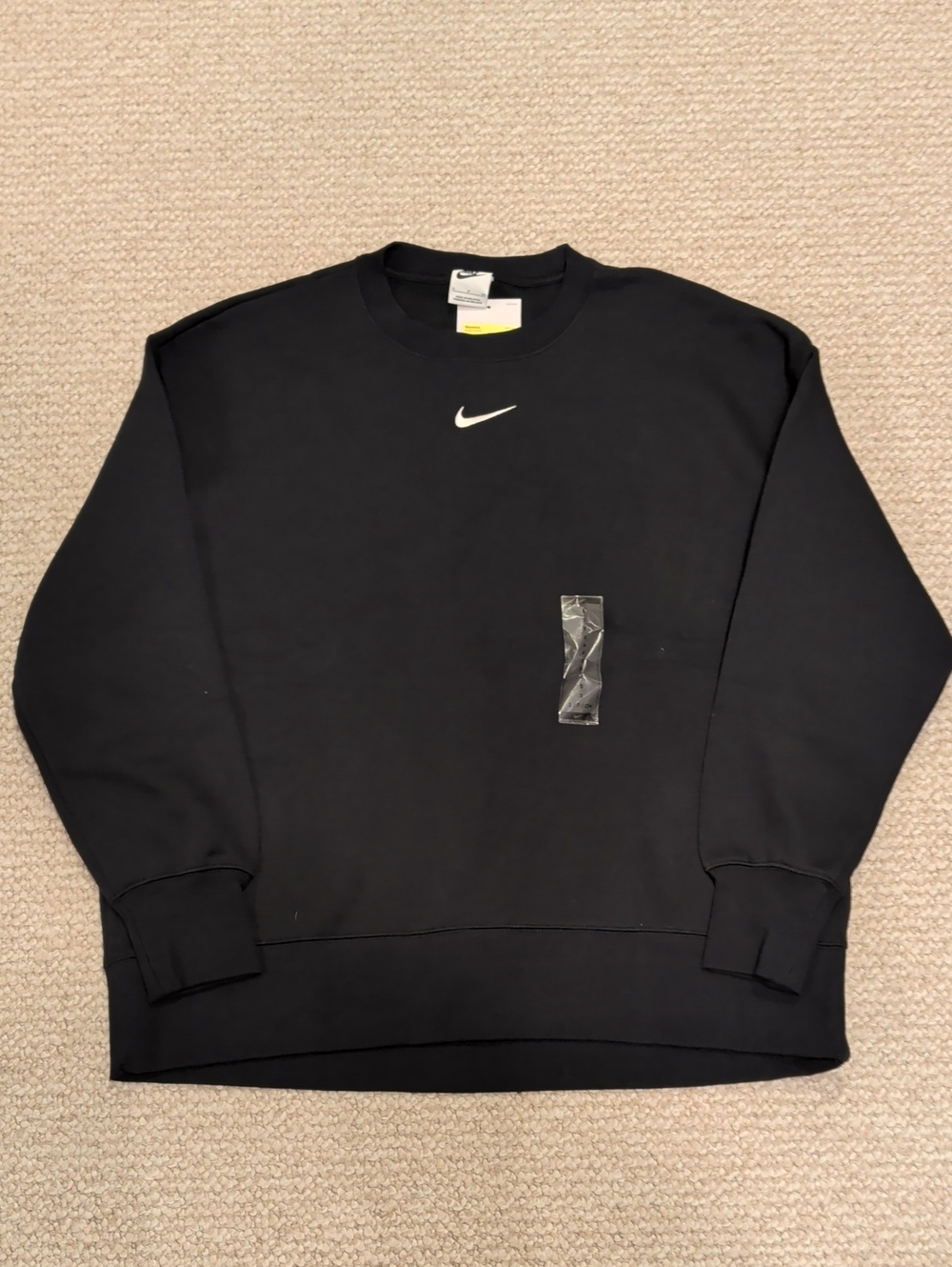Nike Black Crewneck Sweatshirt with White Swoosh